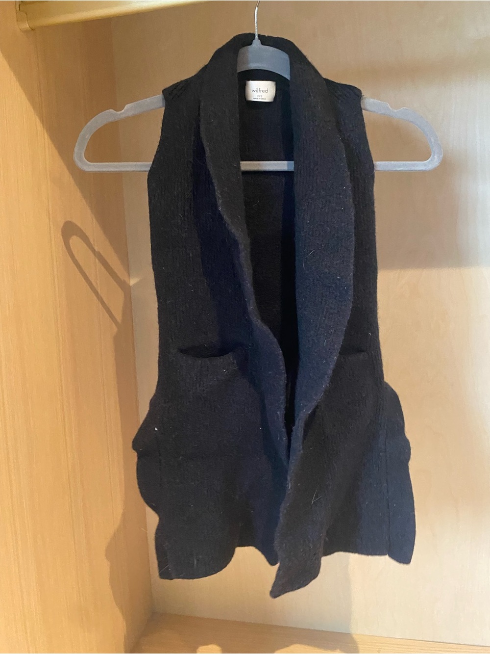 Wilfred Black Open-Front Sleeveless Cardigan Vest
